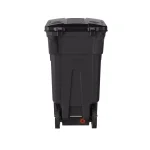Suncast Commercial 32 Gal. Gray Plastic Wheeled Trash Can with Attached Lid thumbnail 4