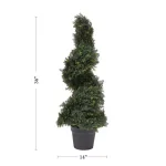 Pure Garden 36 in. Artificial Cypress Spiral Topiary with Pot thumbnail 2