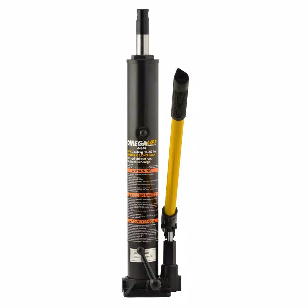 Omega 44940 Hydraulic Long Ram Crane Jack - 4 Ton Capacity - Hard Cast Steel