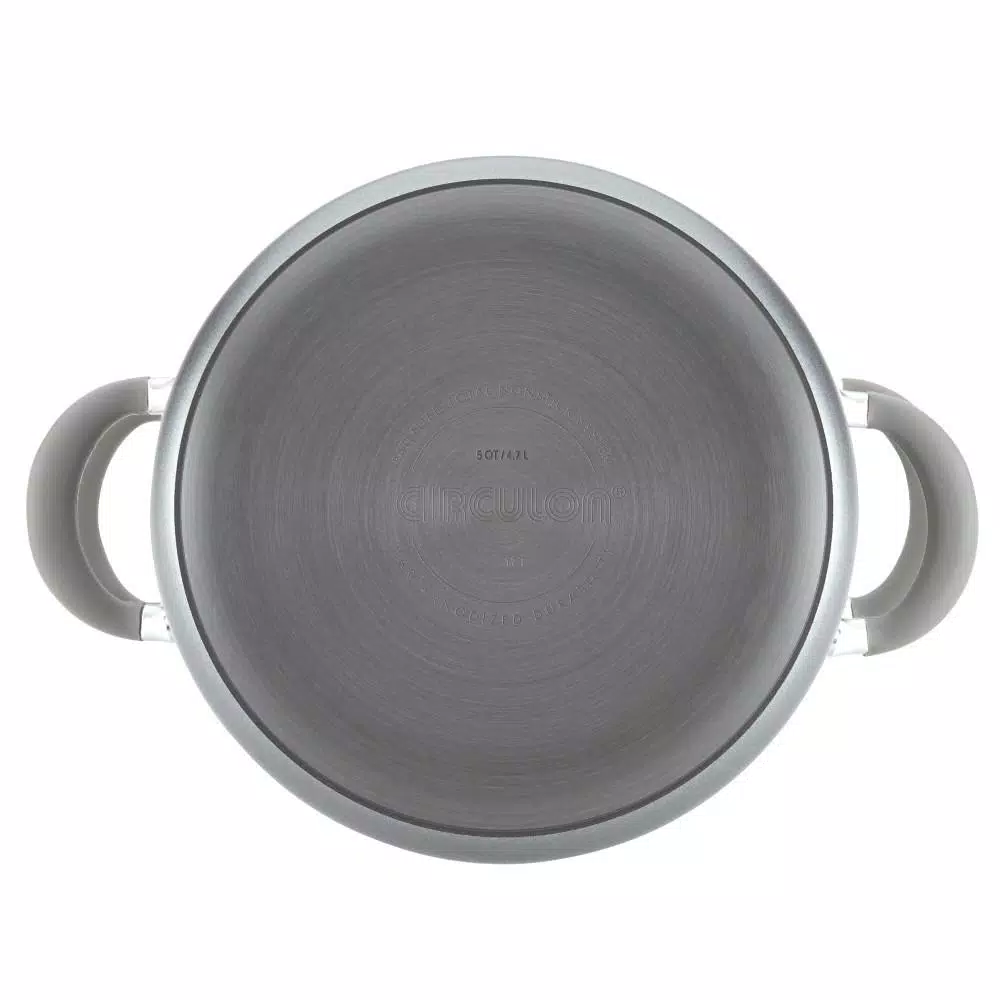 Circulon Elementum 5 Qt. Hard-Anodized Nonstick Multipot with Steamer Insert, Oyster Gray