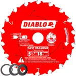 Diablo 5-3/8 in. 18-Tooth Fast Framing Circular Saw Blade with Bushings thumbnail 1