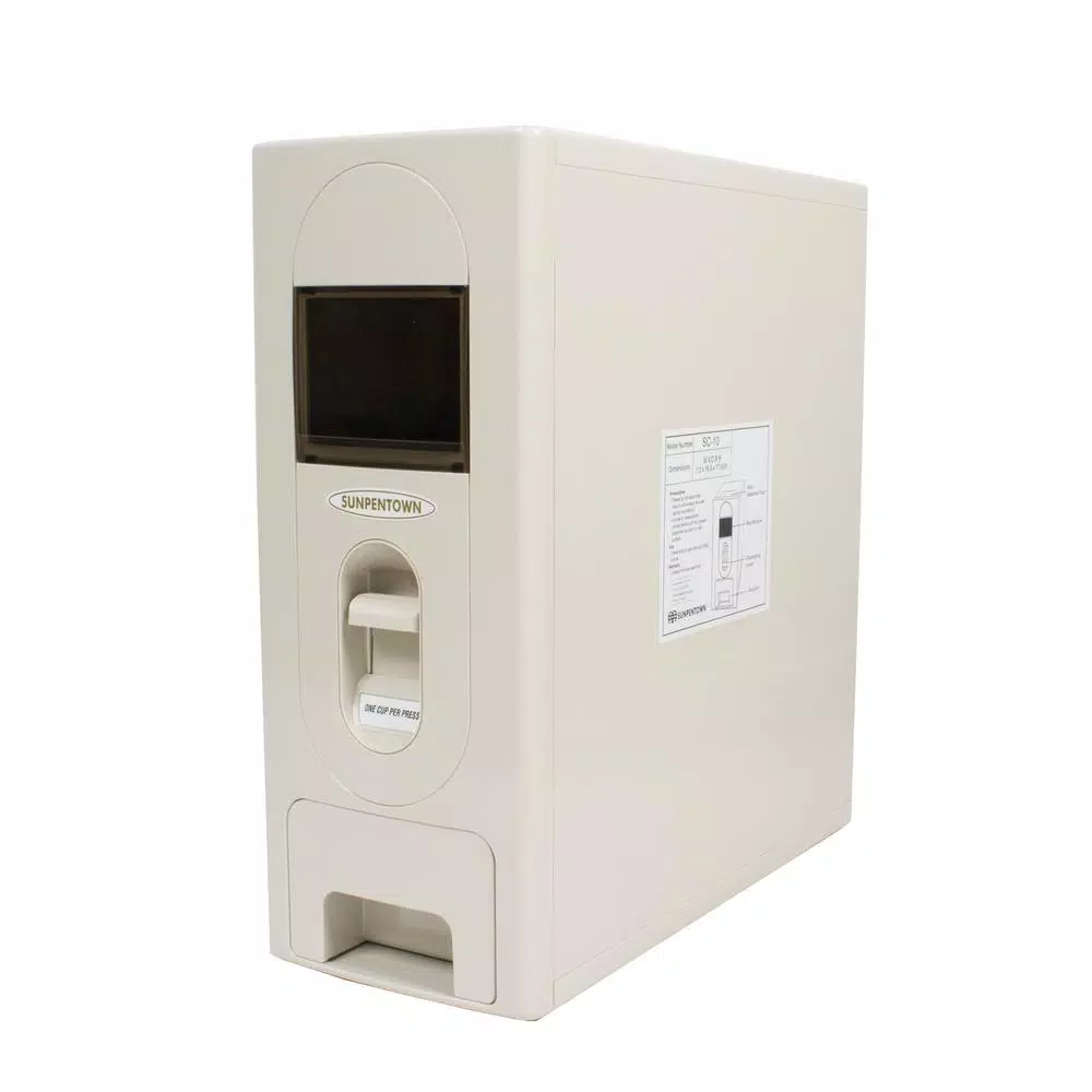 SPT 22 lb. Capacity Rice Dispenser with 1-Cup One-Touch Operation, White