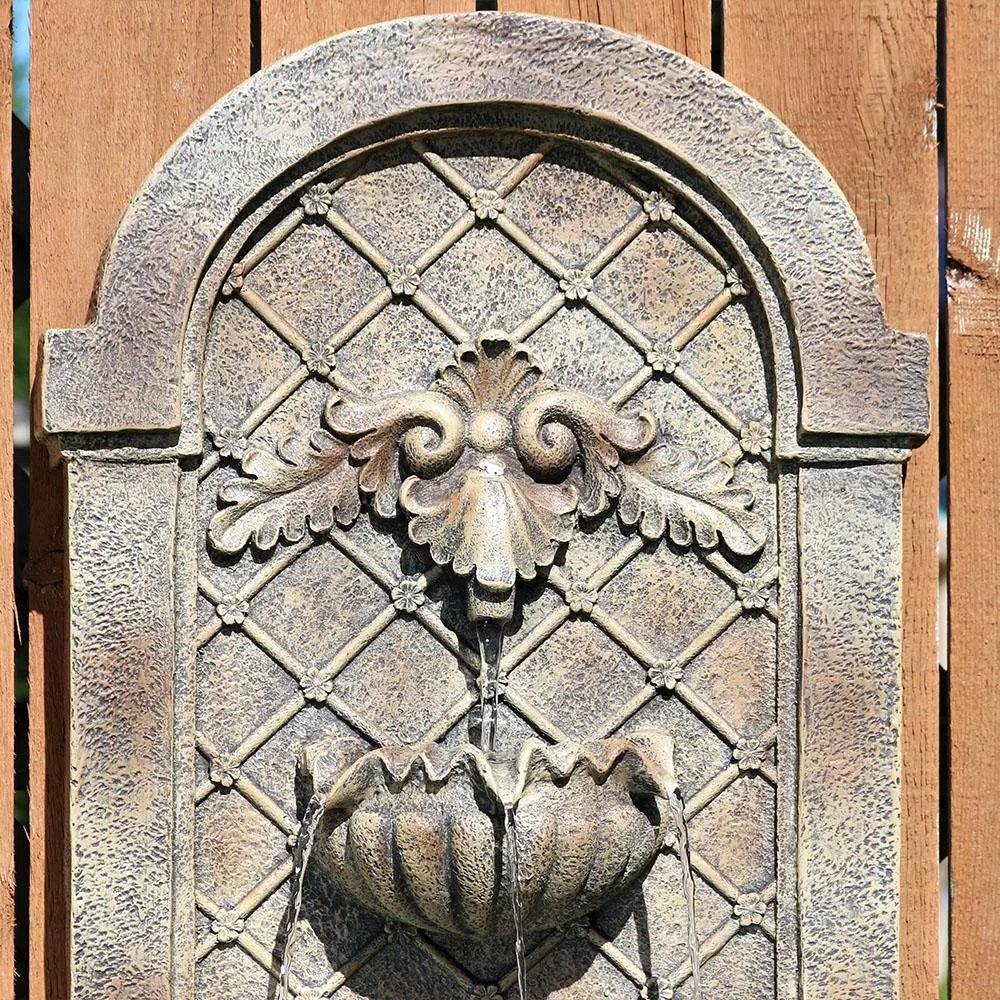 Sunnydaze Decor Venetian Florentine Stone Outdoor Wall Water Fountain