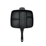 MasterPan Sectional Series 15 in. Cast Aluminum Nonstick Skillet, 5-Compartment Multi-Section Pan, Black thumbnail 1