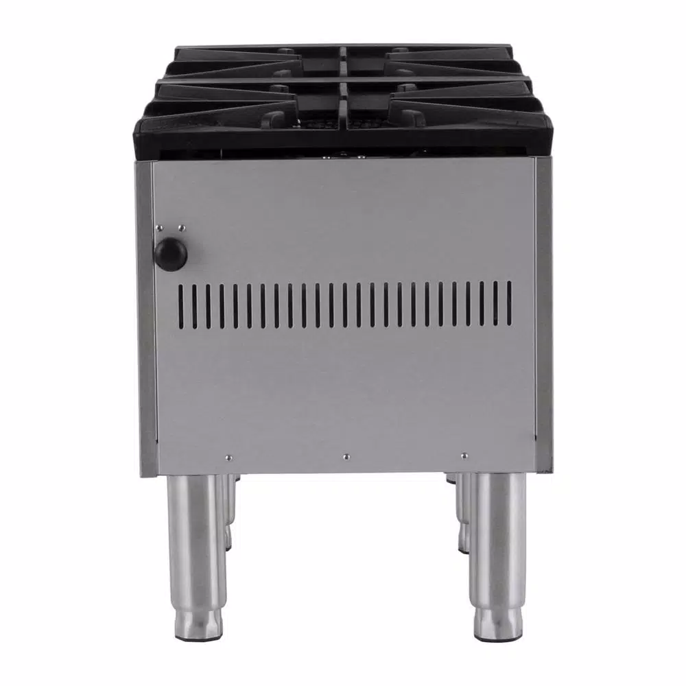 Magic Chef Commercial 2-Burner Natural Gas Stock Pot Range, 160,000 BTU, Stainless Steel