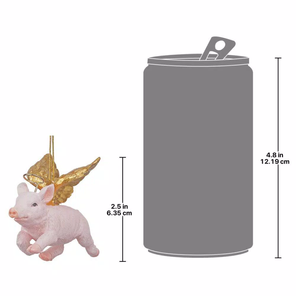 Design Toscano Hog Heaven Flying Pig Angel Holiday Ornament
