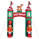 Fraser Hill Farm 10 ft. Santa's Toy Shop Archway Inflatable with White Lights thumbnail 10