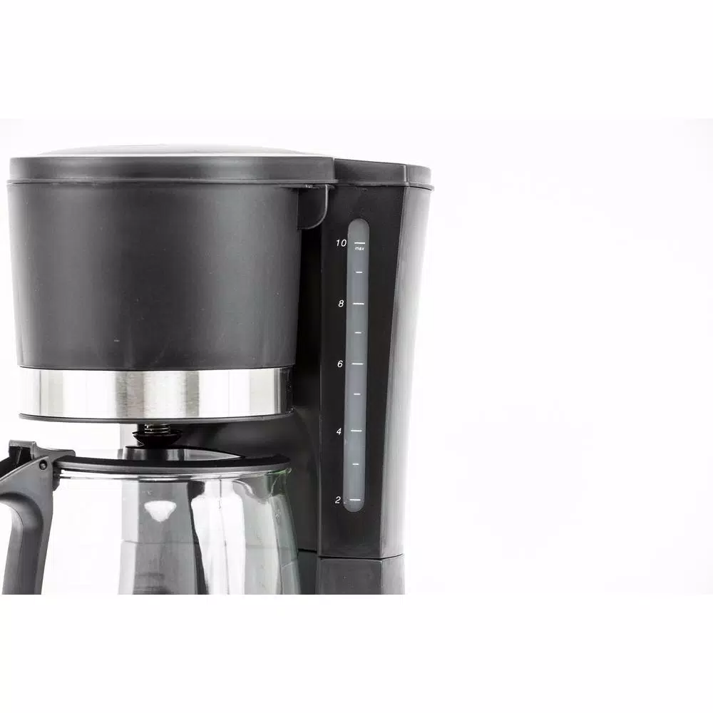 PREMIUM 10-Cup Drip Coffee Maker with Glass Carafe and Pause to Pour Function, Black