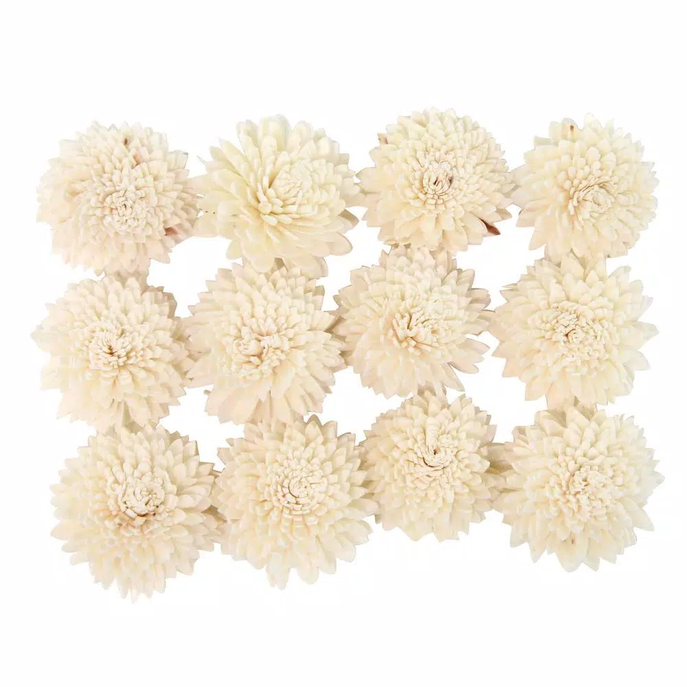 LITTON LANE White Sola Wood Carnation and Rose Artificial Flower Set (Set of 2)