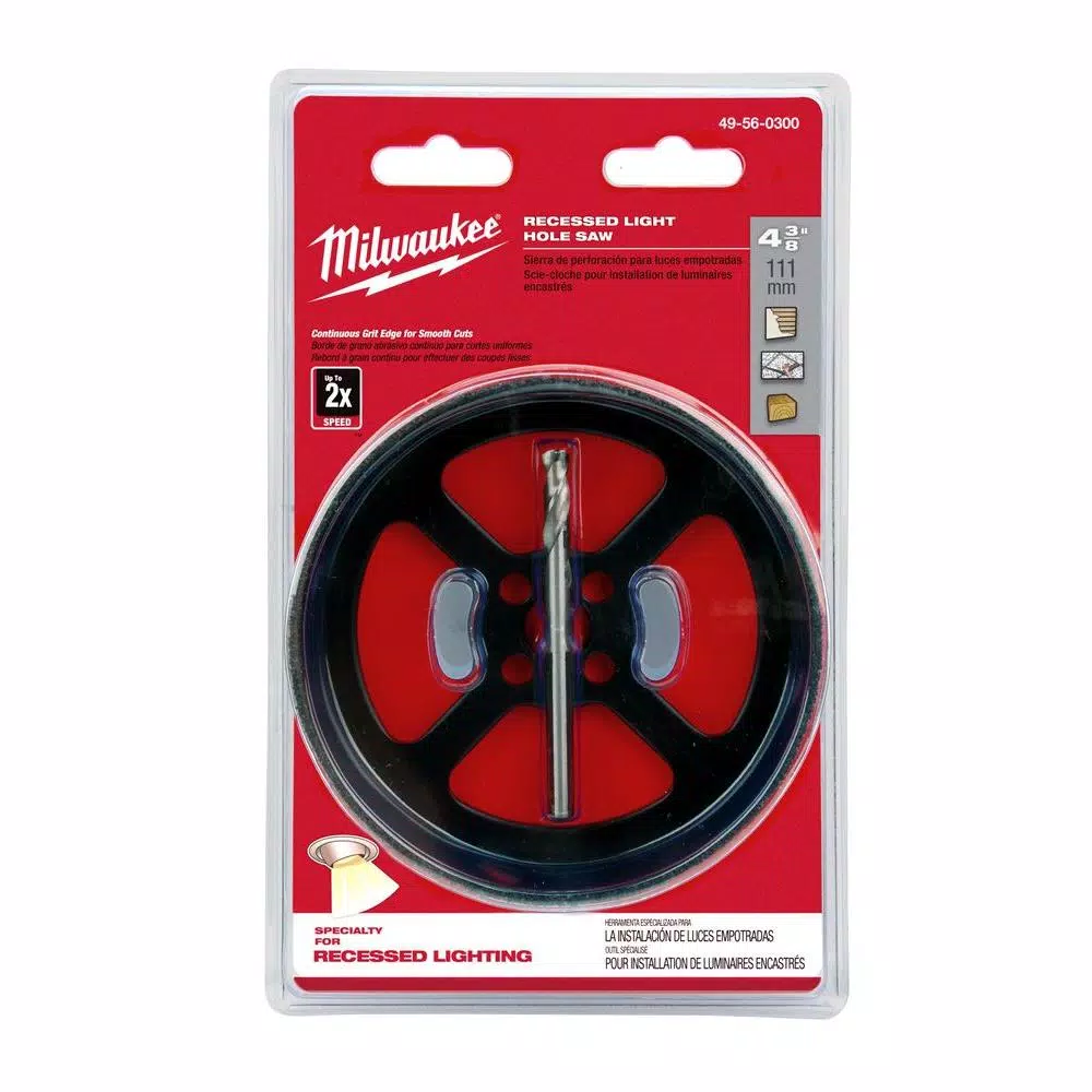 Milwaukee 4 in. Carbide Recessed Light Hole Saw with Pilot Bit for Drywall and Sheetrock
