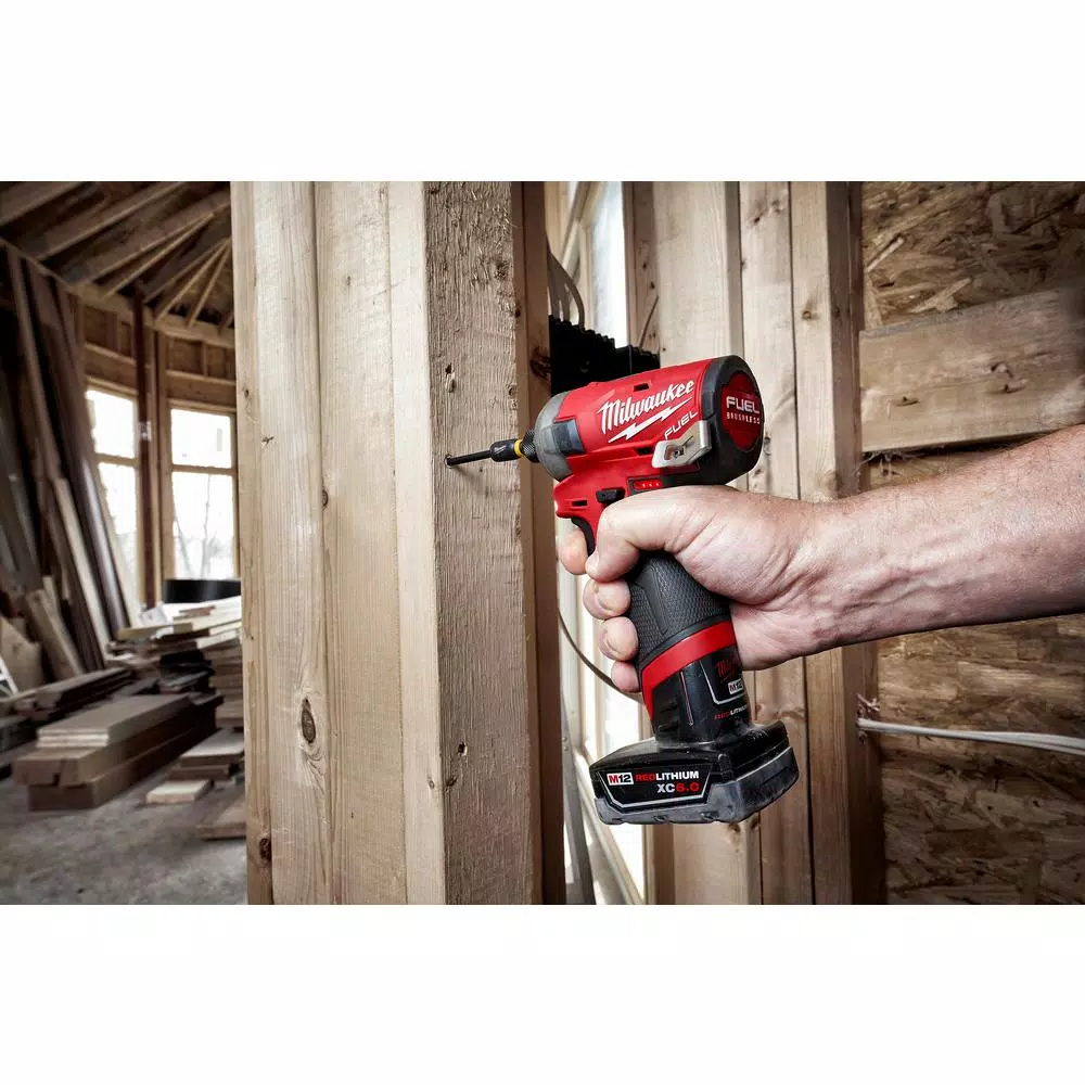 Milwaukee M12 FUEL 12V Brushless Cordless Surge Impact and Hammer Drill Combo Kit (2-Tool)