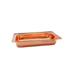 Old Dutch 8 Qt. Rectangular Copper over Stainless Steel Chafing Dish with Black Iron Stand thumbnail 2