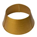 Glitzhome 26 in. Golden Hammered Metal Tree Collar with Merry Christmas Text and Lights thumbnail 1