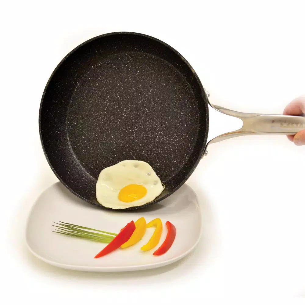Starfrit The Rock 12 in. Aluminum Nonstick Frying Pan, Black Speckle