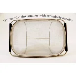 ExcelSteel 11 in. Stainless Steel Over the Sink Mesh Strainer with Extendable Non-Slip Rubber Handles thumbnail 5