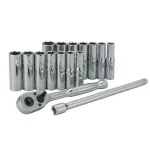 Stanley 1/4 in. Drive 6-Point Socket Set, 16-Piece Ratchet and Socket Set thumbnail 3