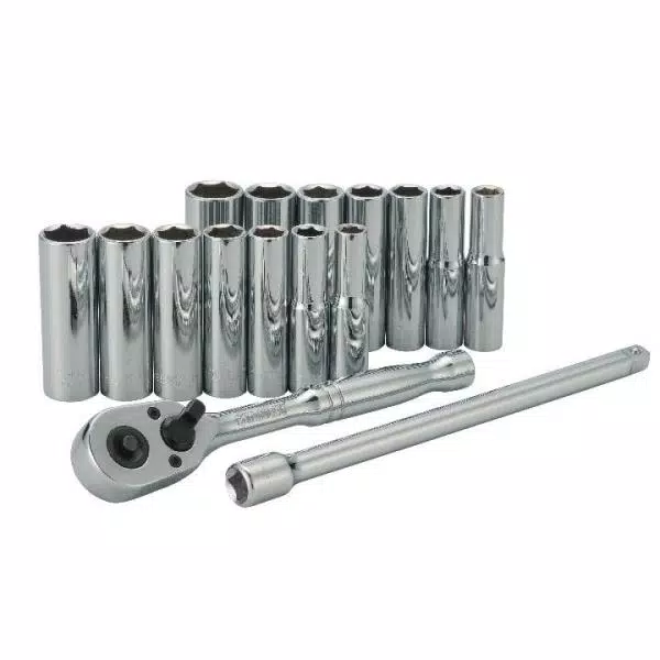 Stanley 1/4 in. Drive 6-Point Socket Set, 16-Piece Ratchet and Socket Set