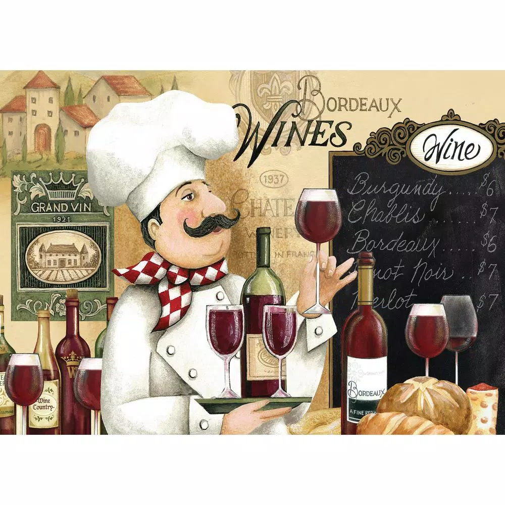 Morgan Home MHF Home Chef and Wine Multi-Colored Polypropylene Placemat Set, 4-Pack