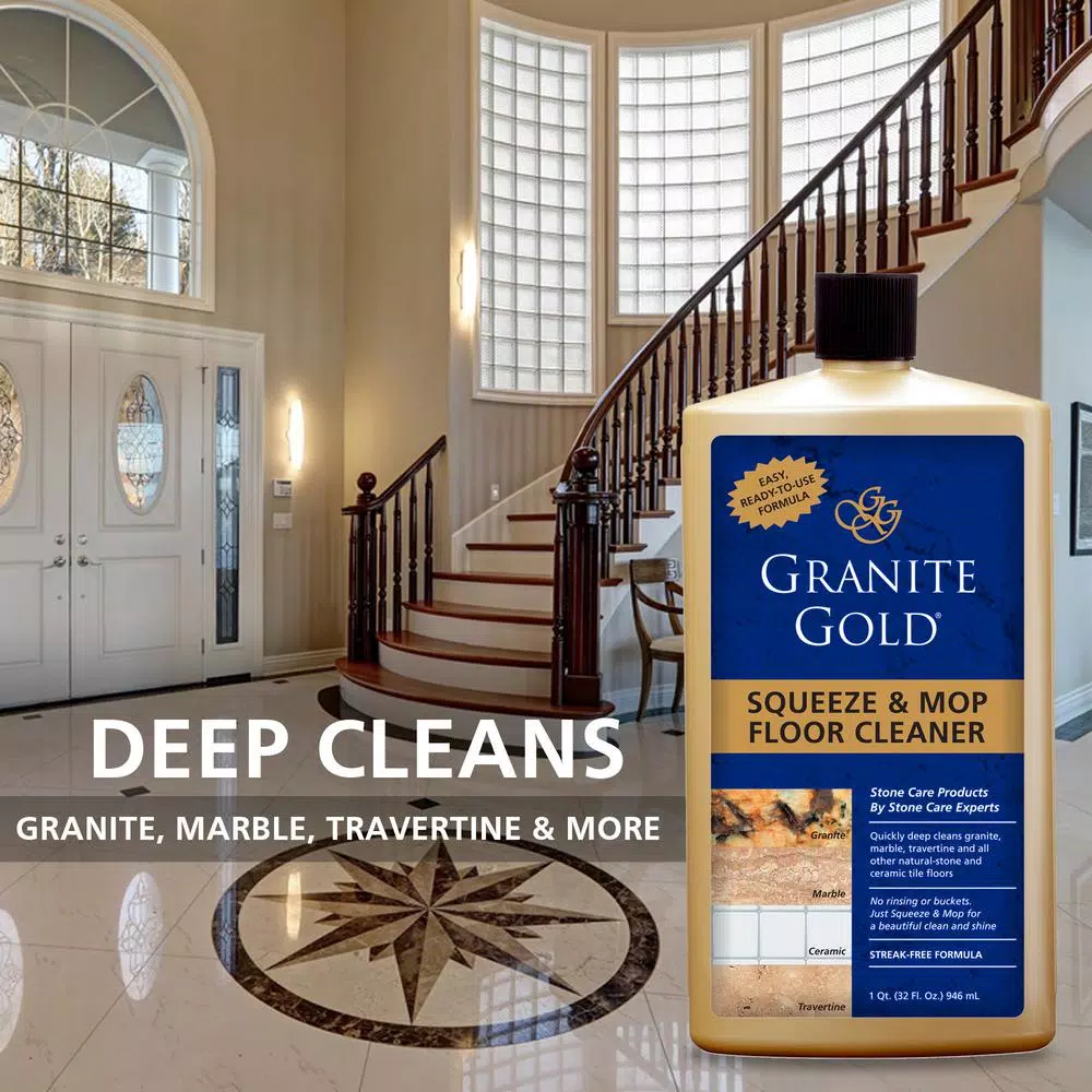 Granite Gold Squeeze and Mop Floor Cleaner, 32 oz. - For Natural Stone, Marble, and Tile