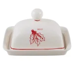 Molly Hatch Holly Butter Dish, 6.75 in. Stoneware Ceramic Serving Set thumbnail 1