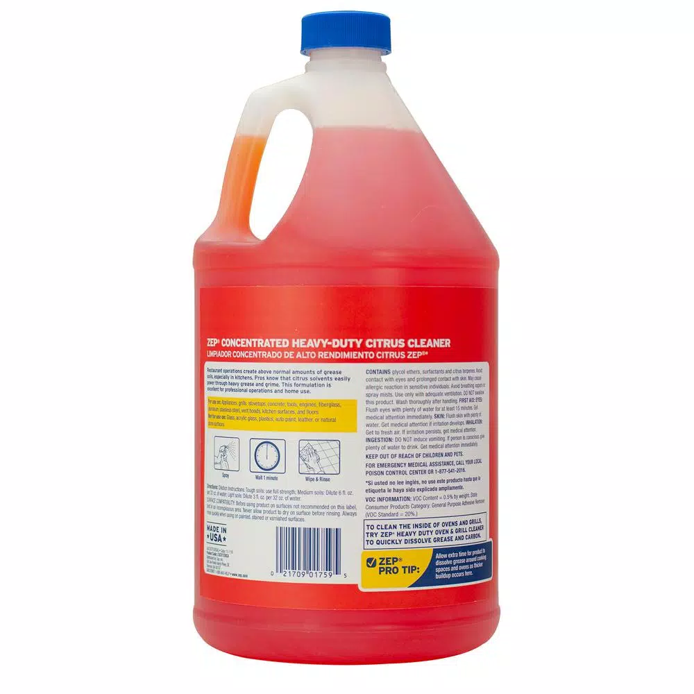 ZEP Heavy-Duty Citrus Degreaser, 1 Gallon Concentrated Multi-Purpose Cleaner