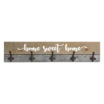 Stratton Home Decor Rustic Home Sweet Home Wall Hooks - Farmhouse Wood & Metal Decor thumbnail 2
