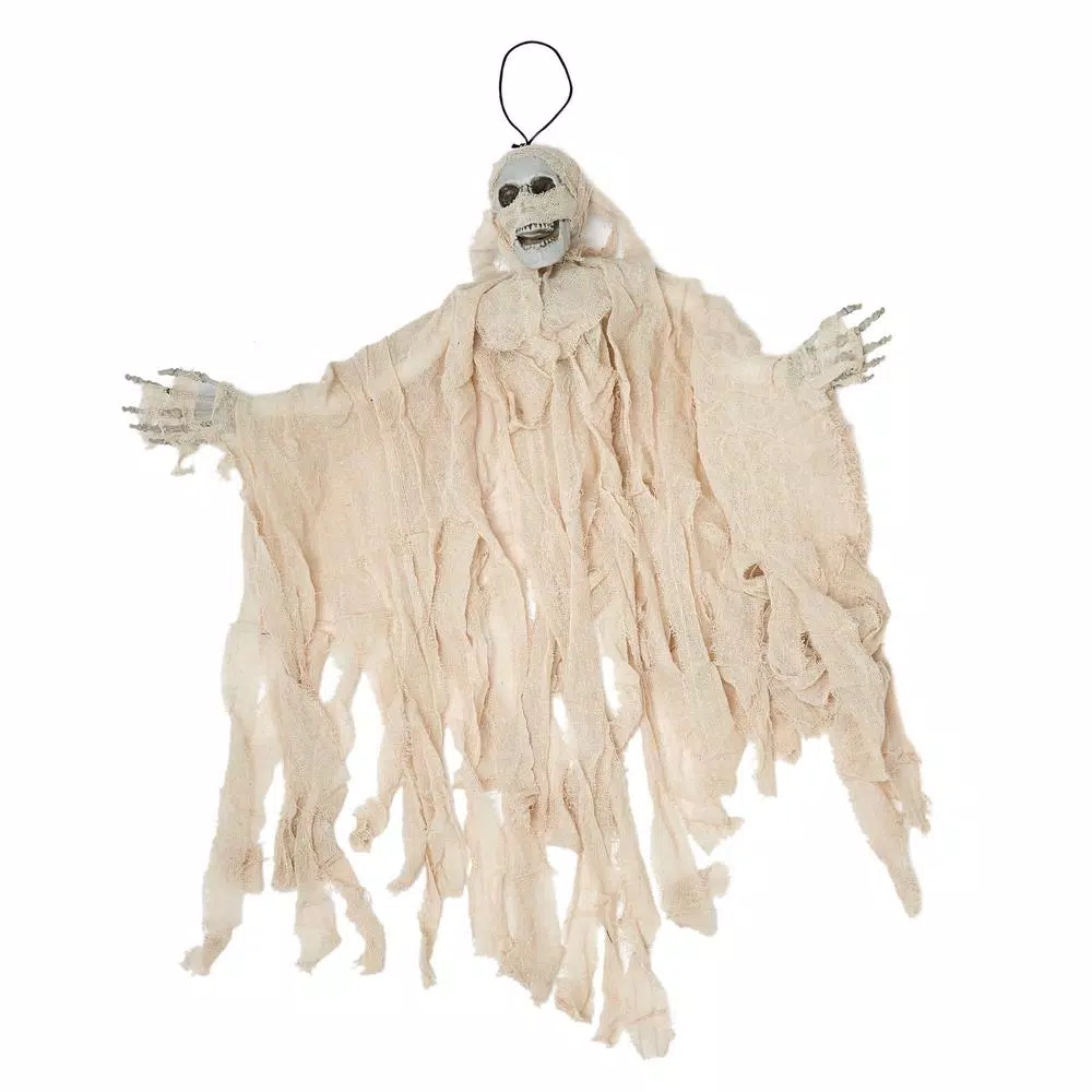 Unbranded 35 in. Hanging Mummy Halloween Decor - White Zombie Hanging Prop