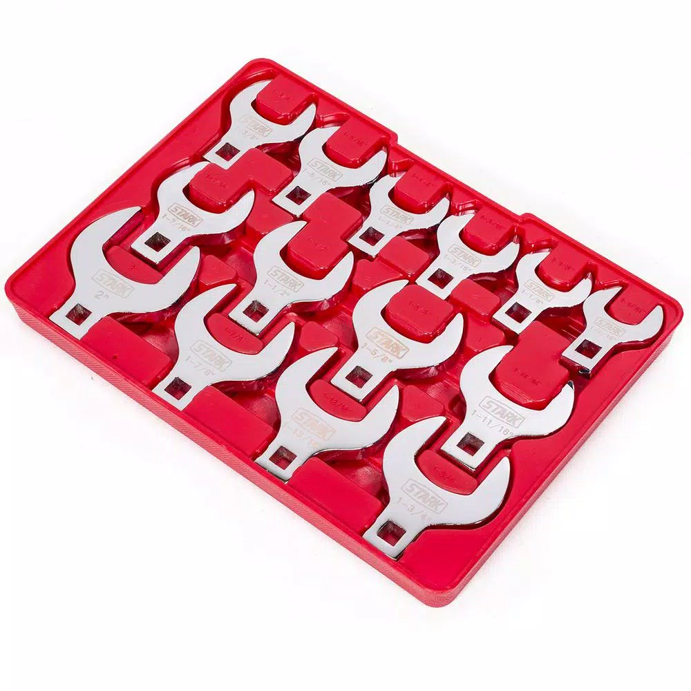 Stark 14-Piece SAE Jumbo Crowfoot Wrench Set, 1/2 in. Drive Open End Wrenches