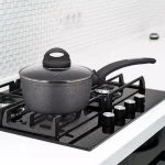 AMERCOOK Lava Stone 7 qt. Aluminum Nonstick Saucepan with Glass Lid, Gray thumbnail 2