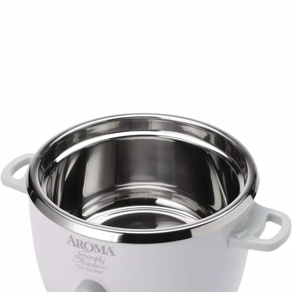 AROMA NutriWare 7-Cup Digital Rice Cooker and Food Steamer with Saute-Then-Simmer Technology, White