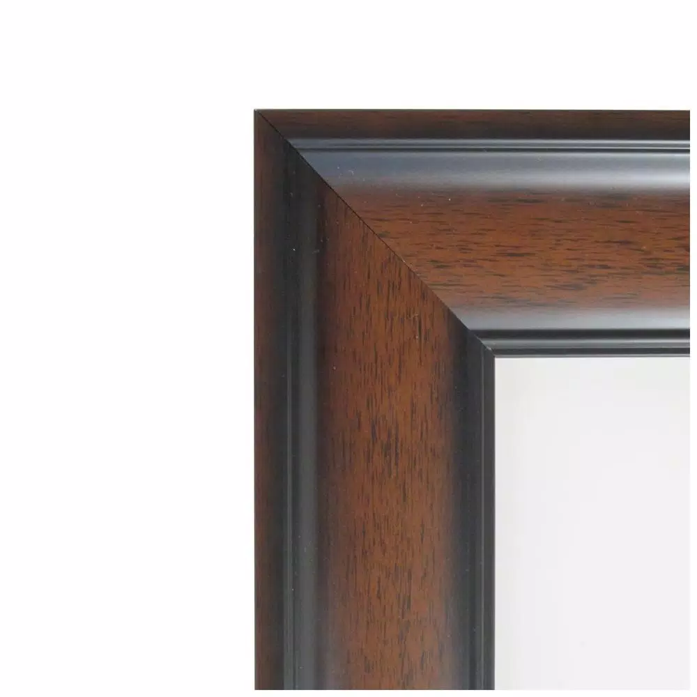 Amanti Art Cyprus Walnut 24.88 in. x 24.88 in. Square Wood Framed Bathroom Vanity Wall Mirror