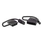 CURT 4-Way Flat Connector Dust Cover Set - Black Rubber Trailer Plug and Socket Covers thumbnail 1