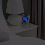 Equity by La Crosse Fold-Up Digital 2.70 in. LCD Travel Alarm Clock with Nap Timer and Backlight, Silver thumbnail 1
