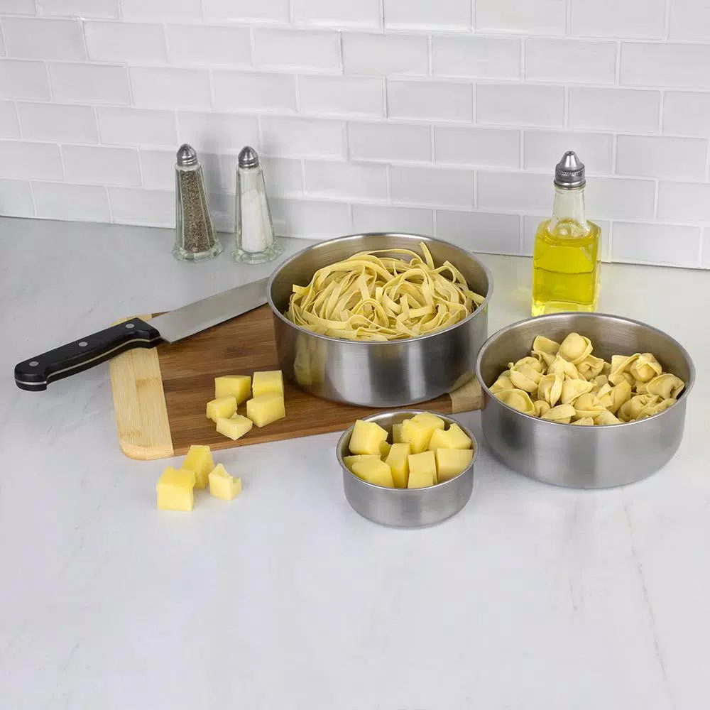 Unbranded Brushed Stainless Steel Food Storage Container Set, 5-Piece Silver Set