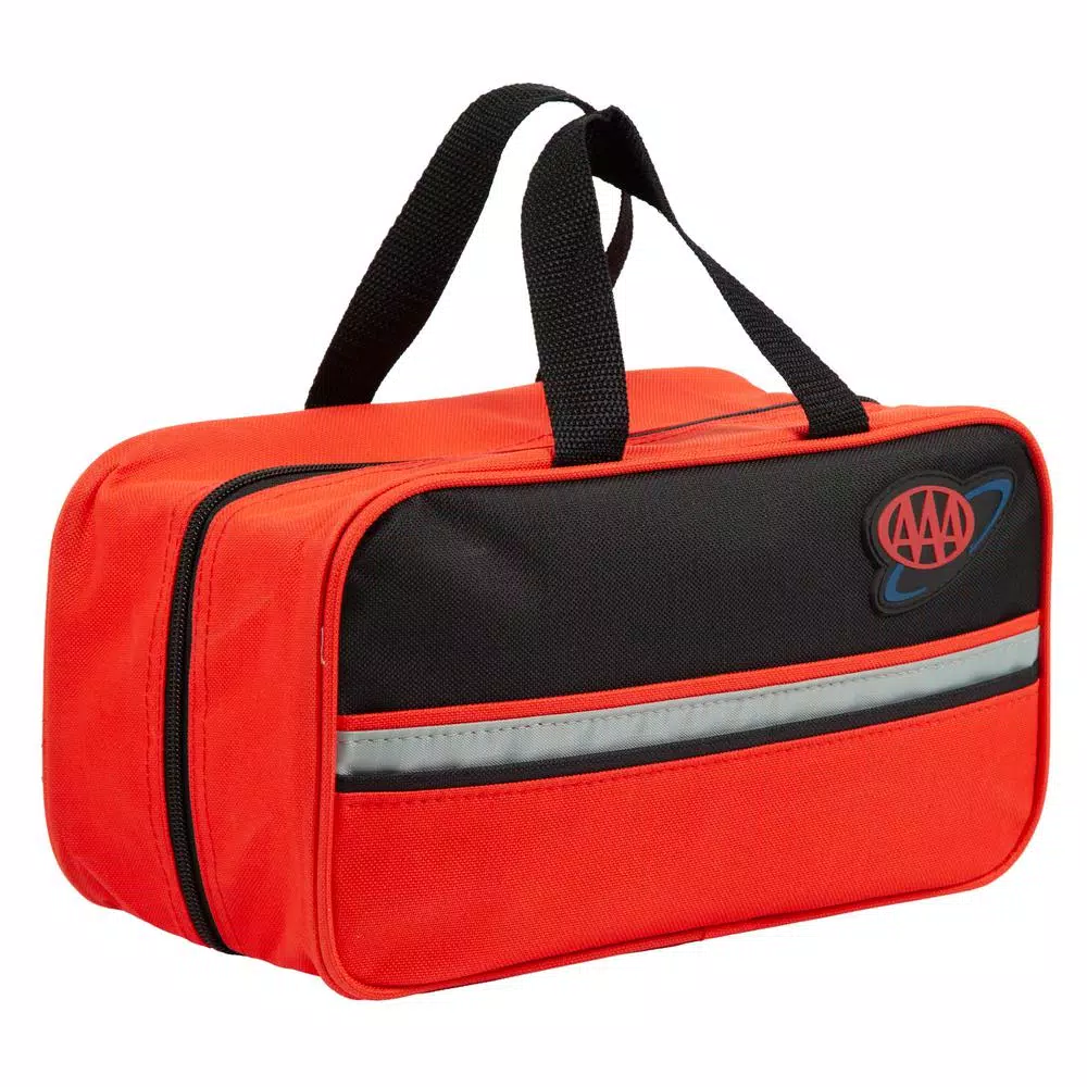 AAA 42-Piece Emergency Roadside Safety and First Aid Kit with 8 Gauge Booster Cables