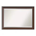 Amanti Art Cyprus 40.75 in. W x 28.75 in. H Rectangular Beveled Edge Wood Framed Bathroom Vanity Mirror, Walnut thumbnail 4