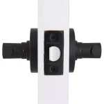 Defiant Highland Matte Black Passage Door Lever with Round Rose thumbnail 4