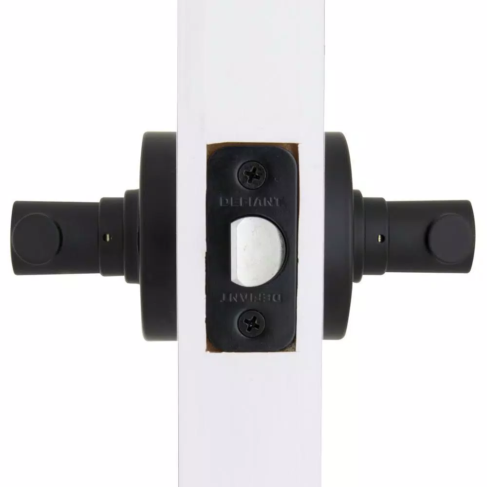 Defiant Highland Matte Black Passage Door Lever with Round Rose