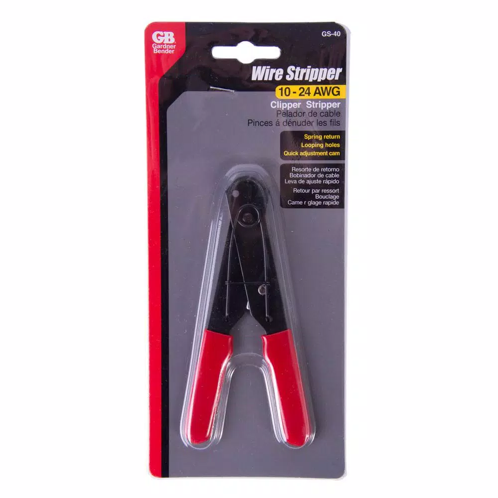 Gardner Bender 10-24 AWG Wire Stripper and Cutter with Spring Return