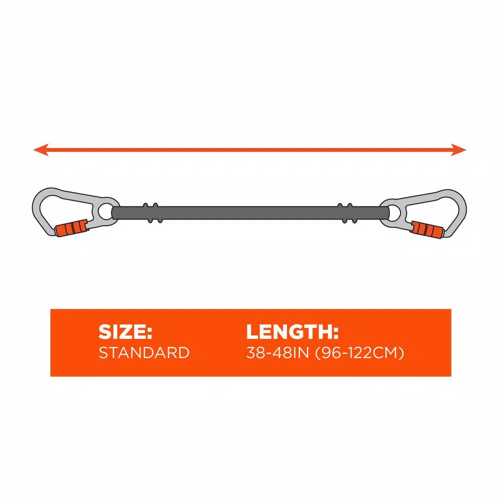 Ergodyne Squids 3110F(x) Dual Carabiner Tool Lanyard, Orange and Gray