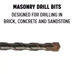 Drill America 5-Piece Carbide Tipped SDS-Plus Masonry Hammer Drill Bit Set, 1/4 in. - 1/2 in. thumbnail 3