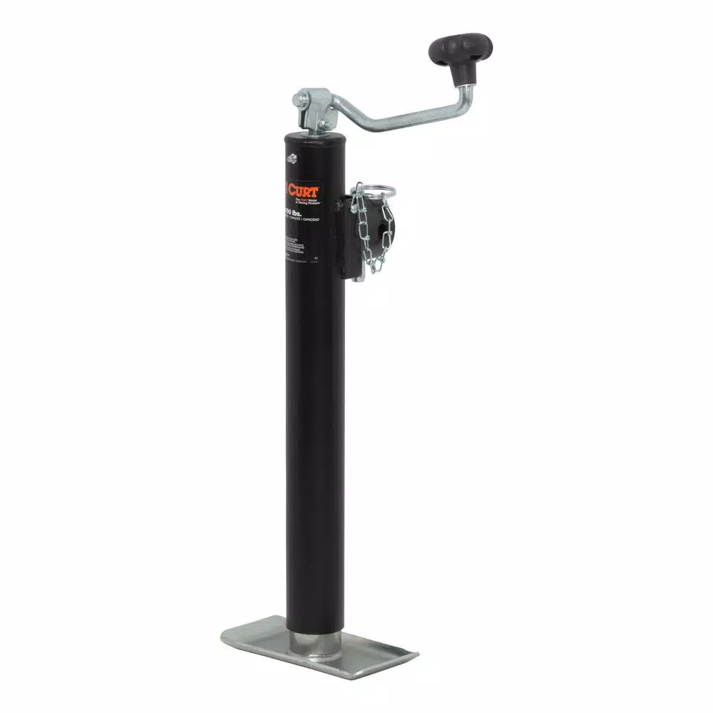 CURT Pipe-Mount Swivel Trailer Jack with Top Handle, 2,000 lbs. Capacity, 15 in. Travel