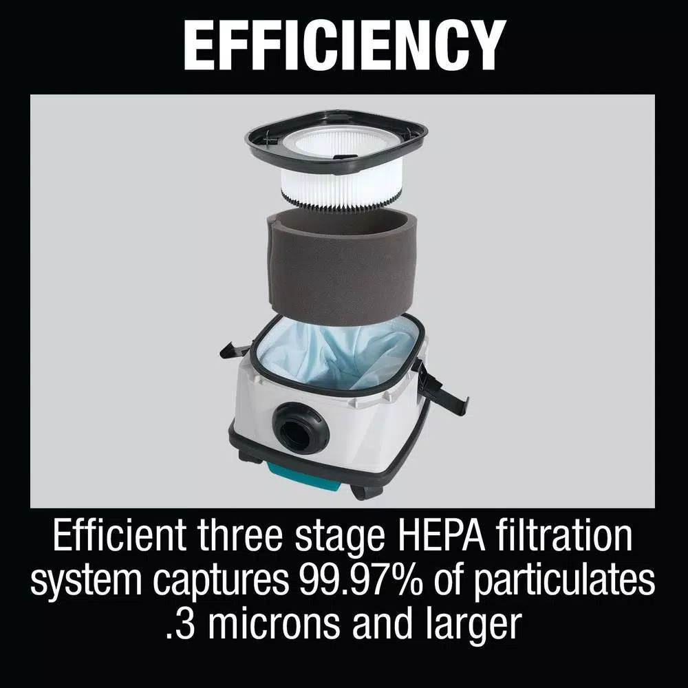 Makita XCV08Z 18V X2 LXT (36V) Brushless Cordless 2.1 Gal. HEPA Dry Dust Extractor with AWS, Tool Only