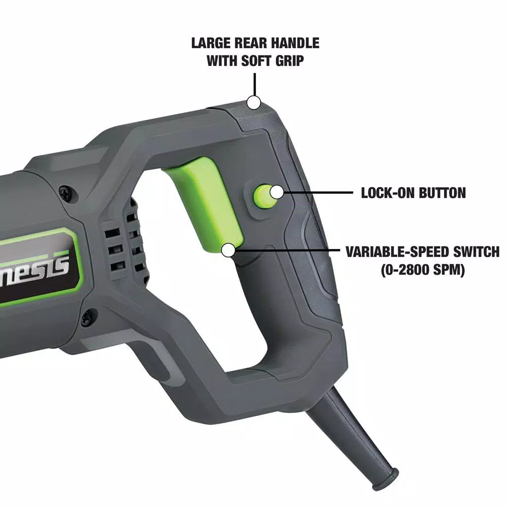 Genesis GRS750 7.5 Amp Variable Speed Reciprocating Saw with Quick-Change System