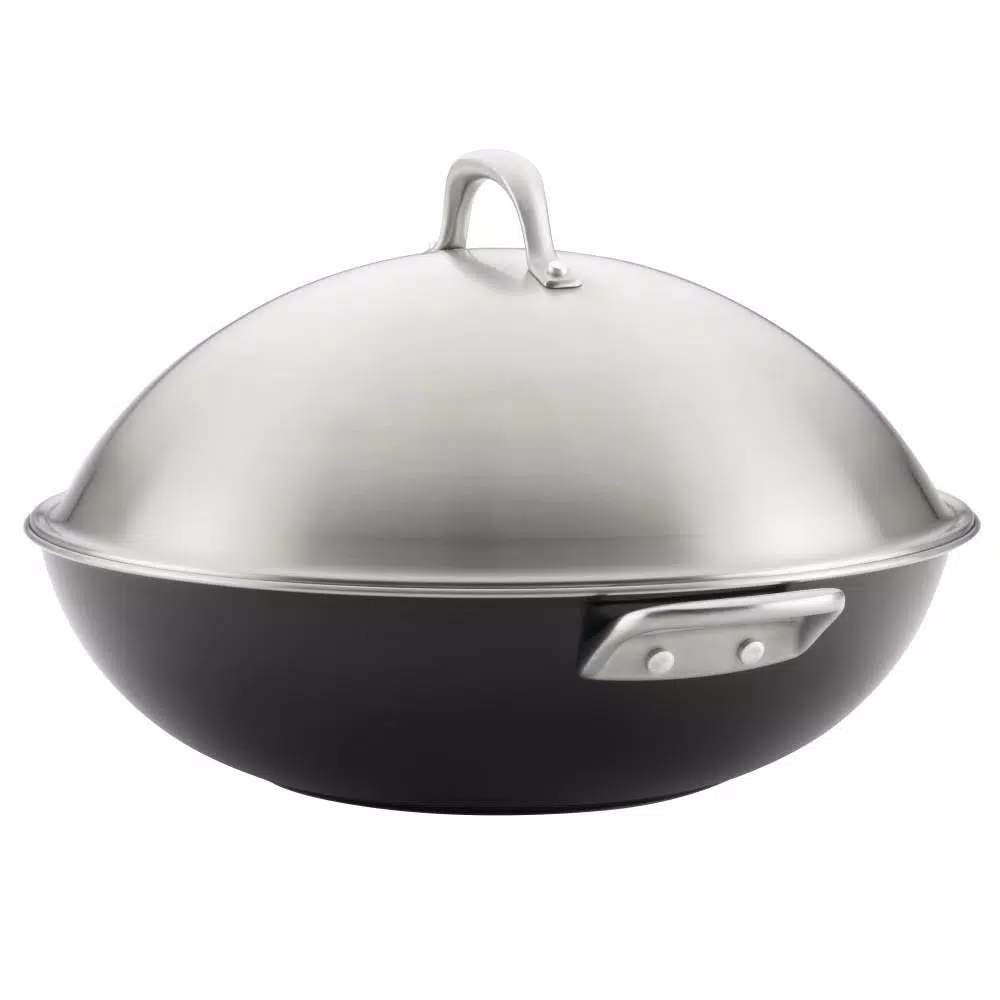 Circulon Ultimum Forged Aluminum Nonstick Wok with Lid, 13.75 in., Black