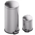 Innovaze Stainless Steel Round Step-on Trash Can Set, 8 Gal/30L and 1.3 Gal/5L, Fingerprint Resistant thumbnail 1