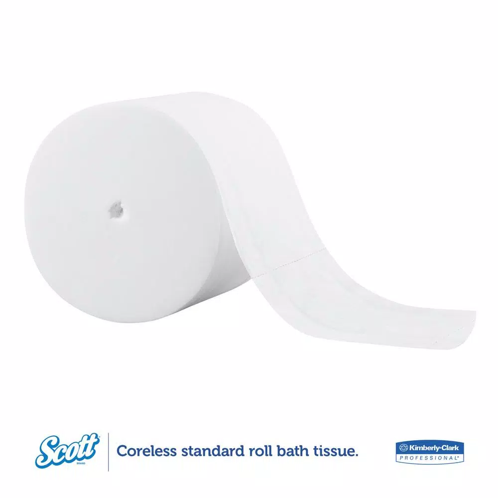 Kimberly-Clark PROFESSIONAL Scott Coreless Standard Bath Tissue, 2-Ply, White, 36 Rolls