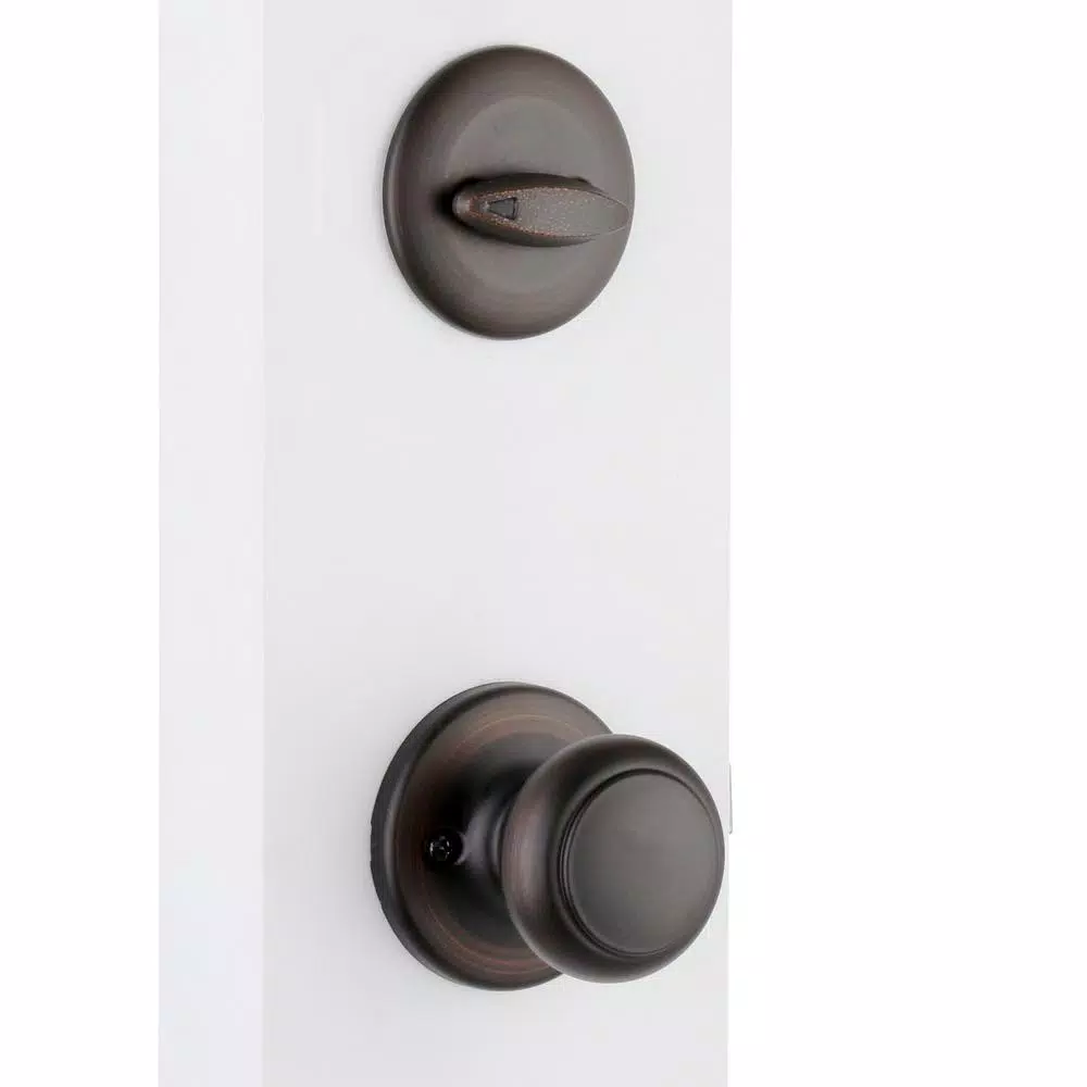 Kwikset Belleview Venetian Bronze Single Cylinder Handleset with Cove Knob and SmartKey Security
