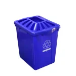Enviro World 15 Gal. Recycling Bin with Standard Lid, Blue thumbnail 2