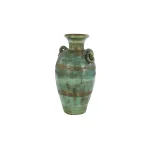 LITTON LANE 23-Inch Distressed Ceramic Amphora Vase - Green, Black, and Yellow Mediterranean Style Floor Vase thumbnail 3
